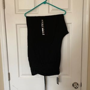 Black wide leg linen pants